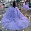 Lilac Quinceanera Elbiseler 2024 Prenses Tatlı 15 Yıllık Kız Doğum Günü Partisi Elbiseler