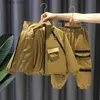 Conjuntos de roupas primavera e outono conjunto esportivo infantil de manga comprida com bolso para meninos de 1 a 10 anos, guardas e calças com gola alta, conjunto casual de duas peças