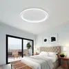 Tavan Işıkları Modern LED Işık Ev Dekor 20/00/50/60cm Dimmabable Yuvarlak Yuvarlak Yatak Odası Oturma Odası Siyah Beyaz Fikstür Aydınlatma Parçası