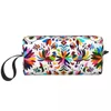 Cosmetic Bags Black Flower Mexican Style Makeup Men Bag Stylish Travel Pouch For Purse Storage