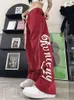 Pantalones para mujer Zoki Streetwear Pantalones de chándal con estampado de letras de cintura alta Moda coreana suelta Bf Pantalones casuales Harajuku Retro Pierna ancha