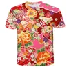 Camisetas para hombres 3D Camisa con estampado de flores del noreste de China para hombres Ropa de calle de moda para niños Mangas cortas frescas Camiseta colorida de ropa Y2k