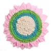 Canili Pet Dog Snuffle Mat Tappetino per l'addestramento degli odori del naso Sniffing Pad Ciotola per alimentazione lenta Dispenser di cibo Alleviare lo stress Puzzle di girasole 50x50 cm