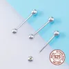 1 STÜCK 925 Sterling Silber Zungenpiercing-Ringe Langhantel für Frauen 16 mm Nippelring 14 G Hypoallergener feiner Schmuck 240127