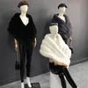 Femme réel fourrure de renard châle gilet veste moelleux fourrure Cape fourrure naturelle Poncho fourrure dame écharpe Wrap manteau châle fête de mariage vêtements 240127