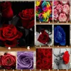 Waterproof Shower Curtain For Bathroom 3D Red Rose And Black Leaves Bathtub Curtains Polyester Fabric Curtain 180 180cm T200102307J