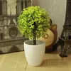 装飾的な花人工プラスチック製の鉢植え植物5色キッチンリビングルームの棚の世話をするのは簡単です
