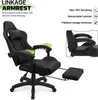 Autres meubles Chaise de jeu avec repose-pieds Appui-tête Support lombaire Noir Dossier haut Ergonomique Chaise de jeu vidéo réglable Q240129