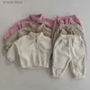 Kläder sätter hösten vinter småbarn baby sportkläder passar spädbarn flickor flickor plysch slitage kläder set långärmad pullover toppar+byxor