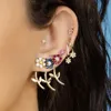Stadnina urocze wielokolorowe kryształowy nosek na kroplanie kwiatów dla kobiet dziewczęta urok uszy kolce piercing impreza biżuteria ślubna yq240129