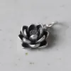 Hängen Balmora Original 925 Pure Silver Lotus Pendants for Women Silver Pendant Vintage Charm Daily Jewelry Accessories Without Chain