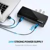 Ports USB 3.0 High Speed ​​Hub med 12V Power Adapter Splitter OTG för Desktop Laptop Computer Accessories