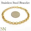 Bracelets 10 Pieces Adjustable Rolo Link Bracelet Gold Color Charm Bracelet Tarnish Free