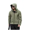 Herren-Fleecejacke mit warmem Innenfutter für den Außenbereich, kältesichere Assault-Jacke für Herren, Windjacke, Kapuzenjacke, farbige Kapuzenjacke