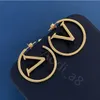 Luxury Stud Big Gold Hoop Earring For Lady Women Orrous Girls Ear Studs Set Designer Jewelry Earring Valentine's Day Gift Engagement for Bride With Original Present Box