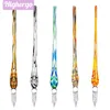 Highergo 5PcsSet stylo à tremper en verre coloré calligraphie pour l'écriture dessin croquis Signature fournitures scolaires cadeau papeterie 240124