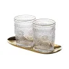 Tumblers Nordiska badrumstillbehör Set Gold Inlay Glass Mouthwash Cup präglad tandborstehållare Gobbelet Salle de Bain Badkamer