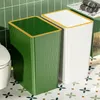 1215L Nordic Gold Press Trash Can Household with Lid Kitchen Light Luxury Presstype Bathroom Living Room Garbage Waste Bins 240119