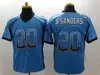 Piłka nożna 20 Barry Sanders Jersey Vintage Army Green Salute to Service Hafdery i Szycie Kolor Rush Black Blue White Owracaj zegar mężczyzn