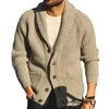 Vestes pour hommes Pulls pour hommes Automne Hiver Couleur unie Revers à manches longues Rétro Cardigans en tricot Tendance Chamarras Para Hombre