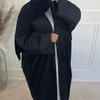 Vêtements ethniques 2024 Manteau d'hiver en velours côtelé pour femmes chaud épais kimono cardigan arabe turquie modeste abaya islam femme robe rétro