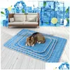 Kennels Pens Dog Pad Cooling Summer Dogs Pades Cat Blanket Sofa Breathable Pet Bed Washable Small And Medium Drop Delivery Home Ga Dhjmv
