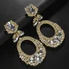 Stud New Personalized Exaggerated Earrings Women's Round Pendant Earrings Banquet Premium Earrings YQ240129