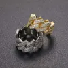 Hip Hop Style Diamond Moissanite Pierścień Weddna mrożona biżuteria Sier Kubańskie pierścionki zaręczynowe