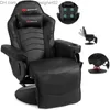 Inne meble Powerstone gaming Recliner Masaż krzesła do gier z podnóżem ergonomiczna skórzana sofa z kubkiem z kubkiem headrest Q240129