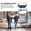 Collares para perros Correa para correr para perros manos libres con bolsa con cremallera asas acolchadas dobles y correas elásticas duraderas para caminar