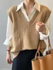 Women's Vests Early 2024 Spring V-Neck Vest Women Wears Niche Unique Casual Simple All-Match Female Sweater Tank Top Z357