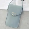 Evening Bags Women Bag For Phone Transparent 2024 Coin Purse Cross Shoulder Girls Cute Mini Heart Type Hasp Mobile Pouch