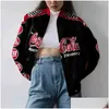 Cycling Jackets Womens Jacket Spring And Autumn Hip-Hop Street American Zipper Cardigan Motorcyc Clothing Tide Brand 2022 Fashion Ins Dh6Qn