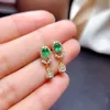 Earrings women water drop shape green crystal zircon diamond gold plated earrings student fashion jewelry birthday gift