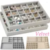 Jewelry Pouches Organizer Boxes Velvet Storage Tray Display Ring Bracelet Necklace Box Showcase Drawer Trays