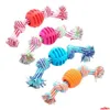 Dog Toys Chews Pet Toy Cotton Rope Double Knot Interactive Bite-Resistant Tooth Cleaning For Small Large Dogs Drop Delivery Home G Dhmdc