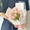 Fleurs de tulipes artificielles en gros bouquet de tulipes fausses fleurs pour le bureau de mariage du bureau de la maison décoration de cuisine