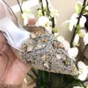 2022 NYA SEXY RHINESTONE LACE SANDALS POSEDED Wedding Shoes Women's Thin Heel Baotou Hollow High Heels Champagne 240129