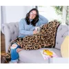 Одеяла Черно-белый леопардовый принт Высококачественное пухлое одеяло для дивана-кровати Удобный домашний путешествия Удобный инвентарь Оптовая продажа D Dhruk