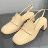Sandalen Lackleder Damen High Heel Süße Rosa Slip On Back Strap Runway Designer Schöne Faule Schuhe Höhe Zunehmend