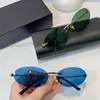 Ladies Luxury Oval Frame Metal Sunglasses Fashion Color Changing Lenses UV400 Resistant Glasses High Quality Frameless Glasses Multi color Available BB0179