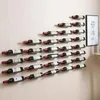Kitchen Storage Wine Holder Wall Mounted 6pcs Metal Hangings Display Glass Shelf Floating Bar Shelves Rustic