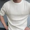 T-shirt da uomo 2024 camicia tinta unita O-Collo manica corta da uomo abbigliamento streetwear coreano estate elegante casual tee top S-5XL INCERUN