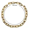 Gruby płaski zaokrąglony prostokąt złoty w kolorze łańcuch łańcuchowy mężczyźni kobiety stal nierdzewna biżuteria mody 1 sztuk1207L
