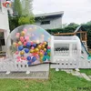 Attività di giochi all'aperto Tenda a cupola igloo con palla gonfiabile trasparente per bambini, lunga 5 m, con palloncini, casa a bolle bianche per eventi di feste all'aperto