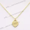 T Family Necklace Chain Heart Neckores smycken hängande designers tillbehör designer kvinnor guld ros titanium stål charm hänge 492