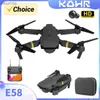 Drones KBDFA NOVO E58 Mini Drone WiFi FPV Altitude Hold Dobrável Quadcopter com Bateria 1080P 4K HD Câmera RC Helicóptero Dron Brinquedos Presente YQ240129