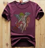 S-6XL anime t-shirt män bomull grafiska strass hög kvalitet sommar mode heta borr t-shirts streetwear herrkläder