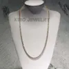 KIBO, alta calidad, personalizado, Real 10K 14K oro sólido 3Mm Vvs1 D Color moissanita, collar de cadena de tenis de diamante para hombres y mujeres