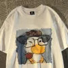 Homens Oversized Duck Print Tee Mens Designer Camisetas Luxe Casablanca Camisa de luxo para homens Top Oversized Tee Casablanc Camisa Casa Blanca Roupas Moda